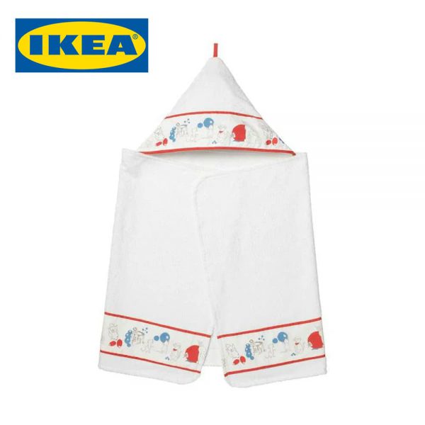 IKEA RÖDHAKE ロードハーケ ベビータオル フード付き ブルーベリー 模様