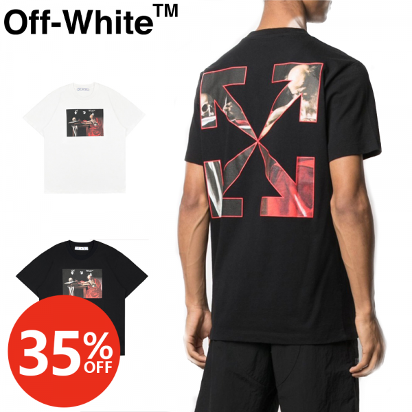 OFF-WHITE CARAVAGGIO PAINTING S/S T-SHIRT オフホワイトカラヴァッジョ ペインティング S/S Tシャツ 男女兼用 ブラック ホワイト